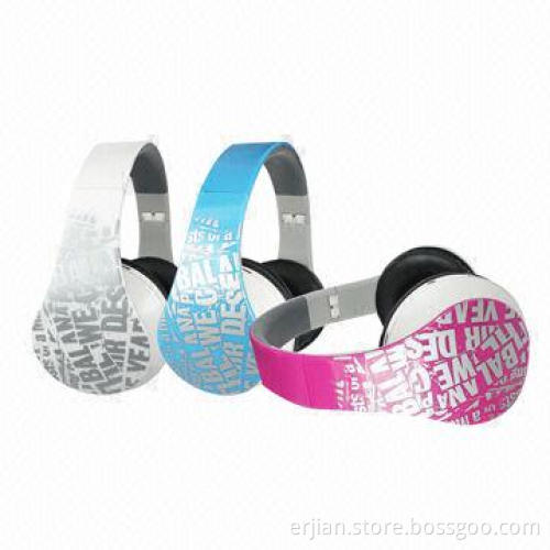 Promotional Headphones with FM Radio, Micro SD Card MP3 Player, Colorful Printing